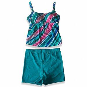 Kim Gravel Swimsuits For All Size 16 NWT Multicolor Tankini 2 Piece Swimsuit